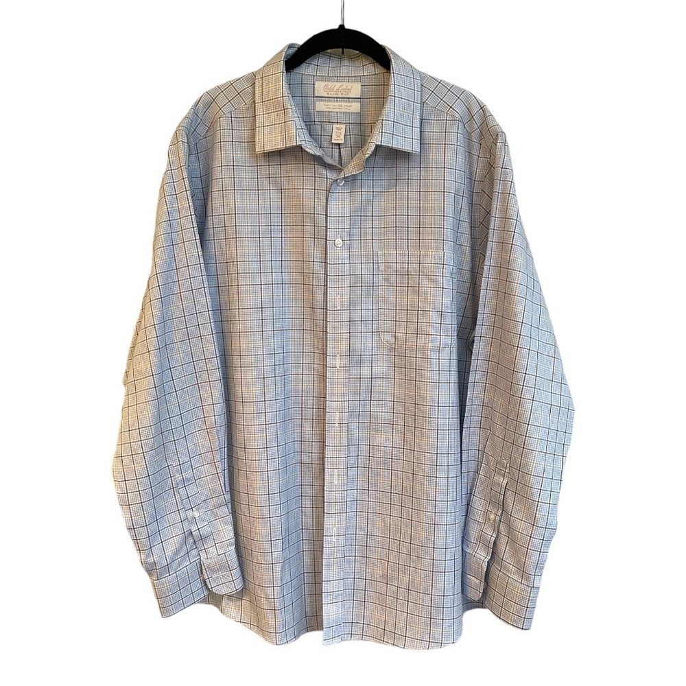 GOLD LABEL,ROUNDTREE & YORKE,SLIM FIT, LONG SLEEVE,BUTTON DOWN SHIRT.SIZE 17 1/2